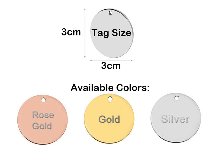 Laser Engraved Dog ID tag/ Personalized dog name Tag/ Cute Dog collar Tag/ Rose Gold silver Dog Tag for Pet/ Cat Tag/ gift for dog