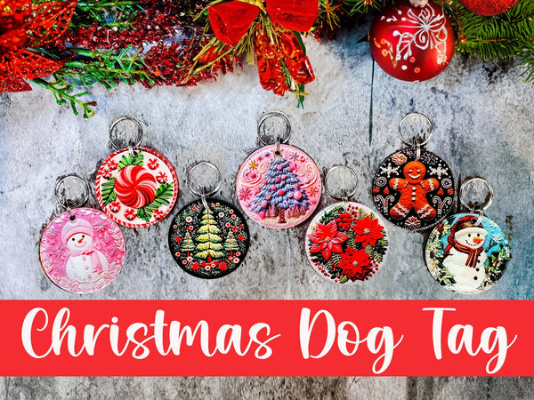 Christmas dog tag charm/ Christmas dog collar accessory