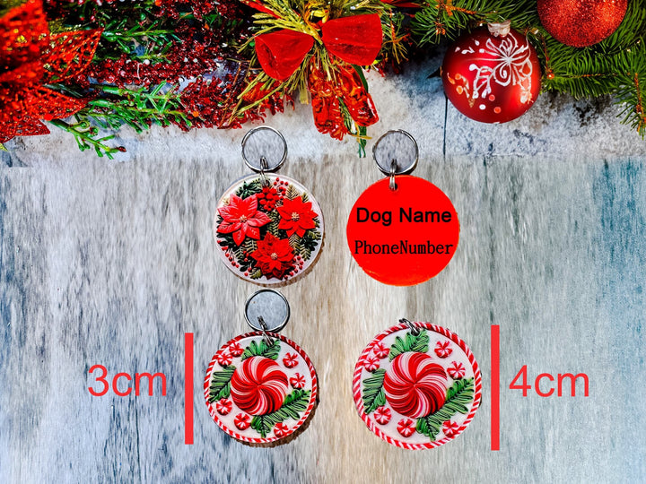 Christmas dog tag charm/ Christmas dog collar accessory