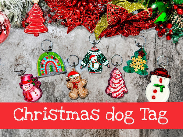 Christmas dog tag/ Christmas dog collar charm