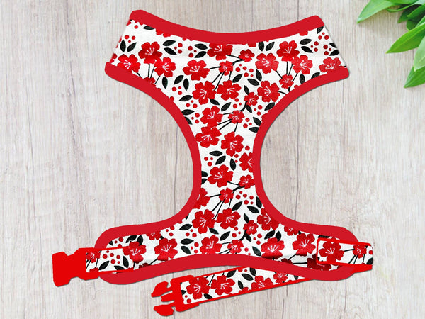 Japanese kimono floral dog harness vest/ girl flower dog harness/ cherry blossom harness/ glitter sakura harness/ small medium puppy harness