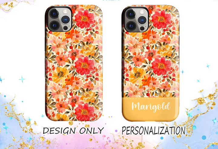 a phone case with a floral design on it