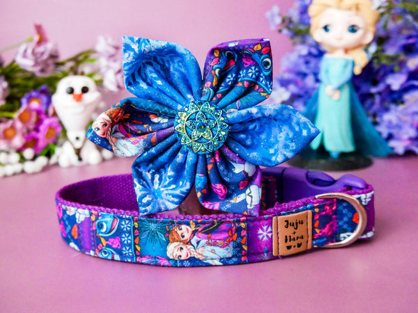 Dog collar with flower - Aztec characters