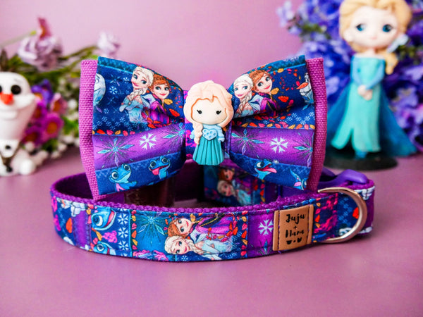 Dog collar with bow tie - Aztec characters