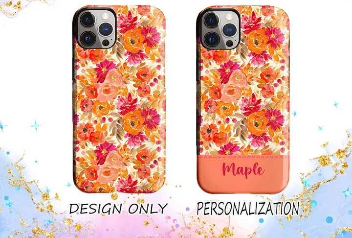 a phone case with a floral design on it