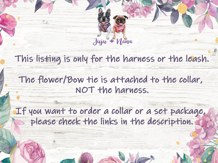 Preppy hibiscus floral dog harness vest/ tropical flower dog harness/ summer spring beach fabric dog harness/ pet accessories gift for dog