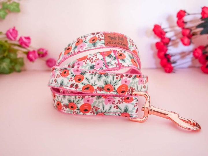 Rifle Paper Co dog collar with flower - Rosa Blush