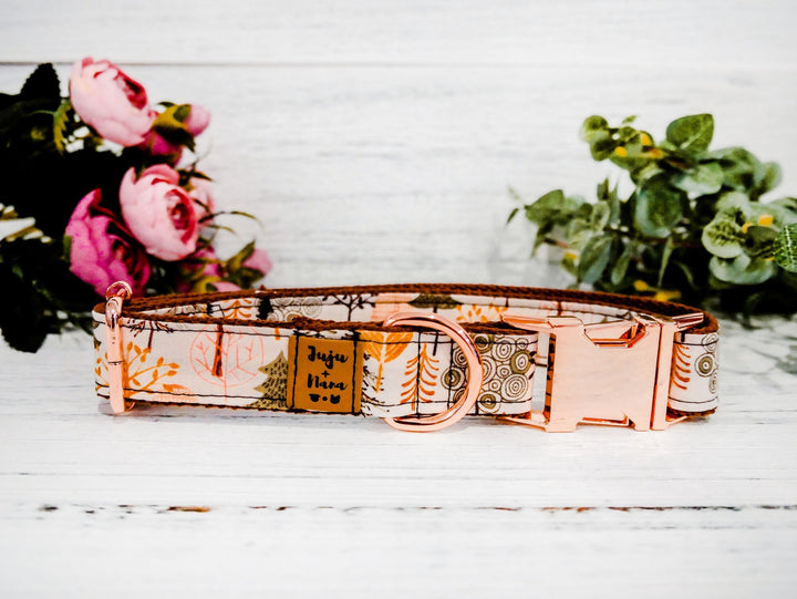 Dog collar - Pink forest