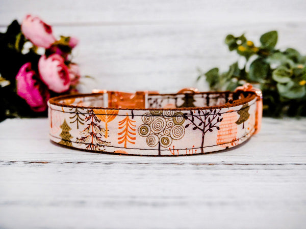 Dog collar - Pink forest
