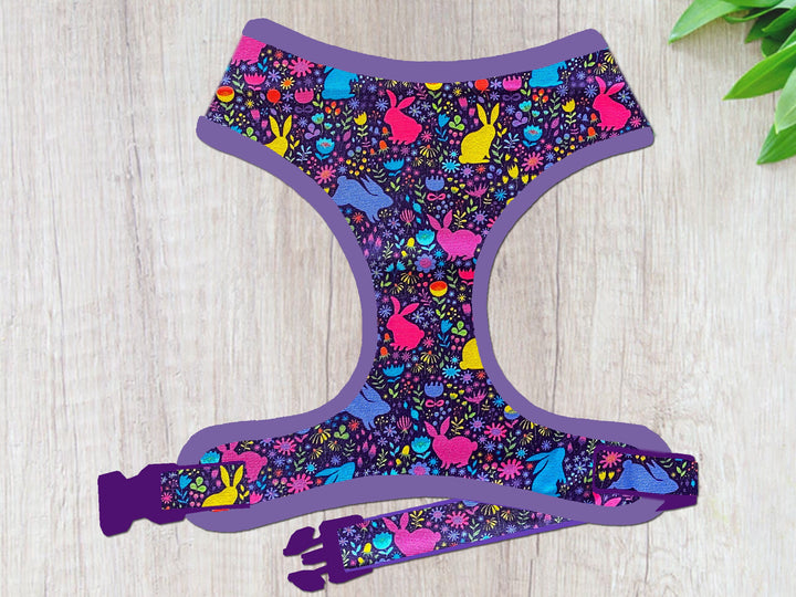 Easter dog harness - rainbow bunny