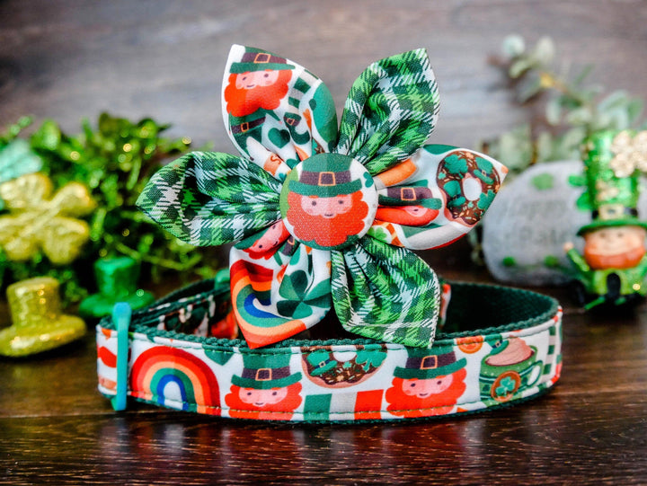 St. Patrick's Day dog collar flower - Leprechaun