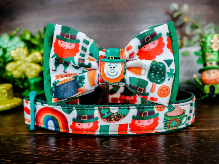 St. Patrick's Day dog collar bow tie - Leprechaun
