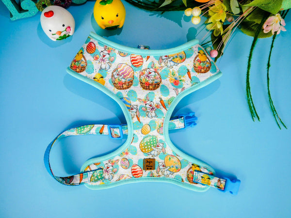Easter dog harness - bunny, chicken, and eggs