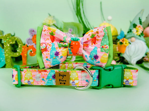 Easter dog collar bow tie - Easter Gnomes