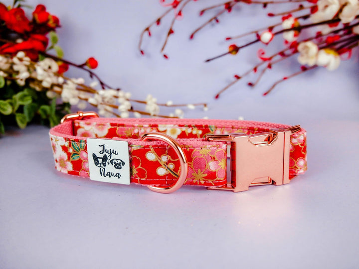 Dog collar - Red Sakura
