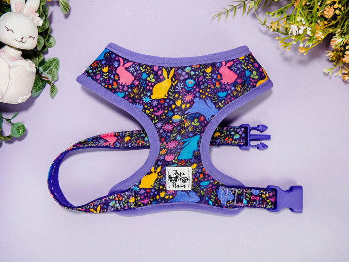 Easter dog harness - rainbow bunny