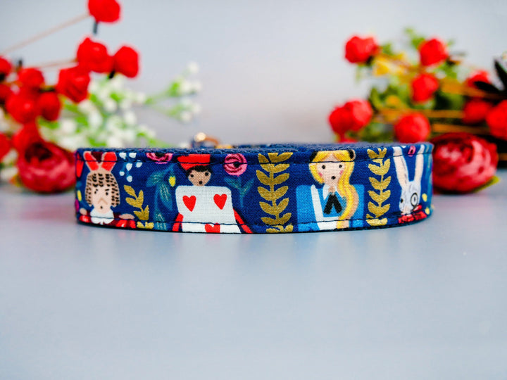 Rifle Paper Co Engraved buckle dog collar - Alice in wonderland