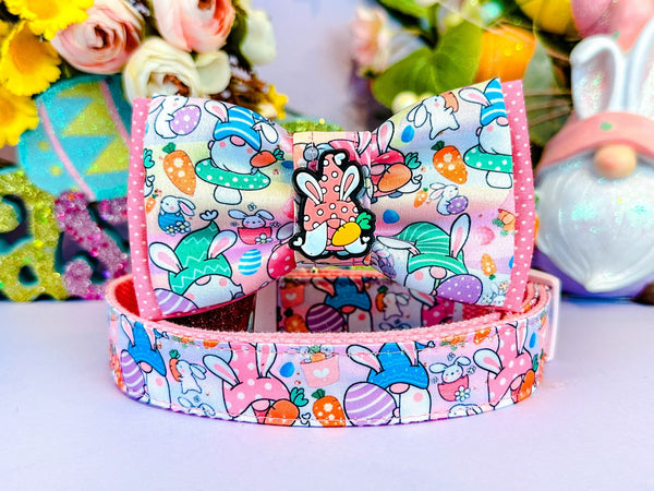 Easter dog collar with bow tie - Happy Gnomes