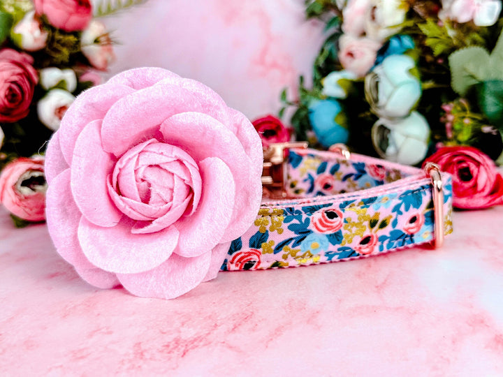 Rifle Paper Co Dog collar with flower - Rosa Pink