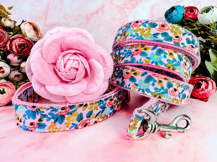 Rifle Paper Co Dog collar with flower - Rosa Pink