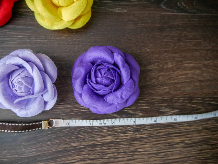 Dog collar with flower - watercolor pink rose