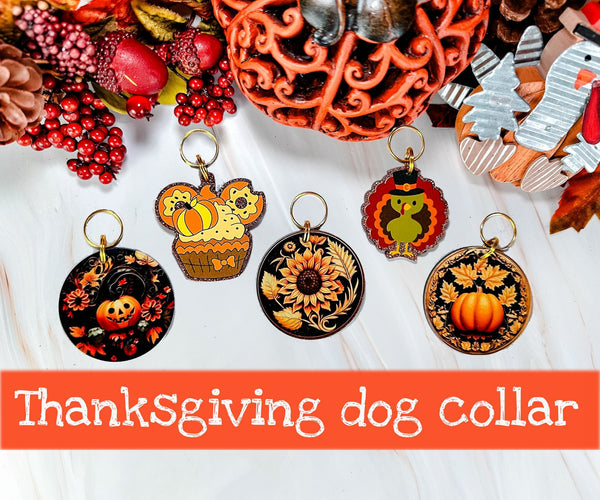 Thanksgiving dog tag/ turkey dog tag for collar accessory