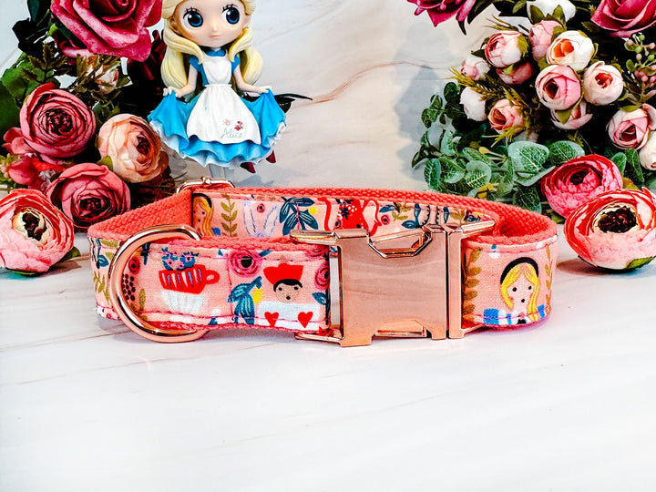 Rifle paper co dog collar - Alice in Wonderland in Pink