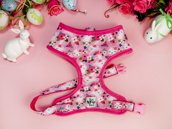 Dog harness - rose flower and bunny