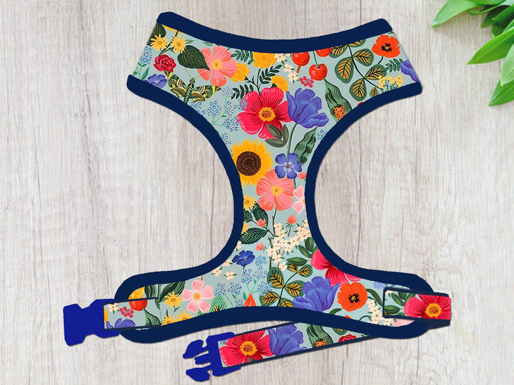 Rifle paper co dog harness - Blossom in light Blue