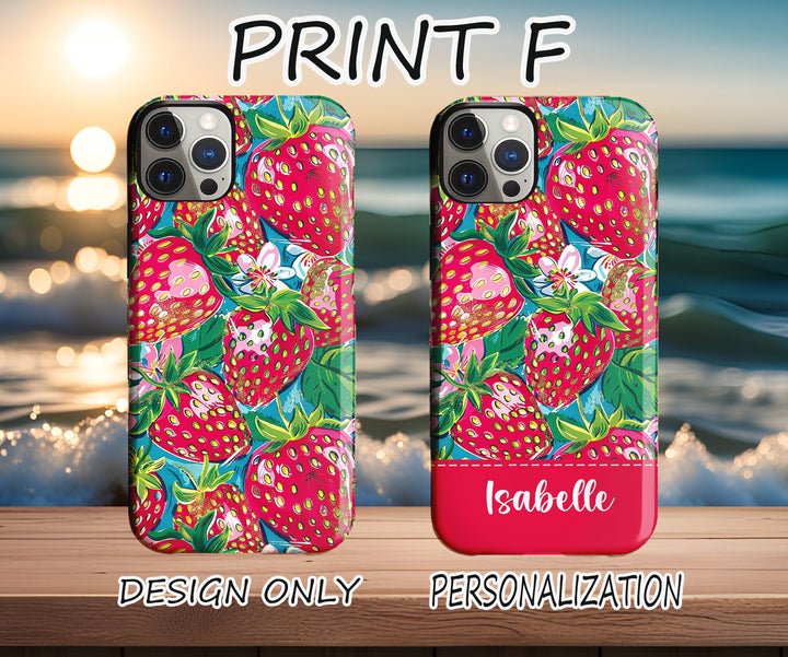 Custom Name pineapple floral Iphone case/ Preppy Tropical flower Phone Case/ iPhone tough Case Personalized Monogram/ gift for mom for her