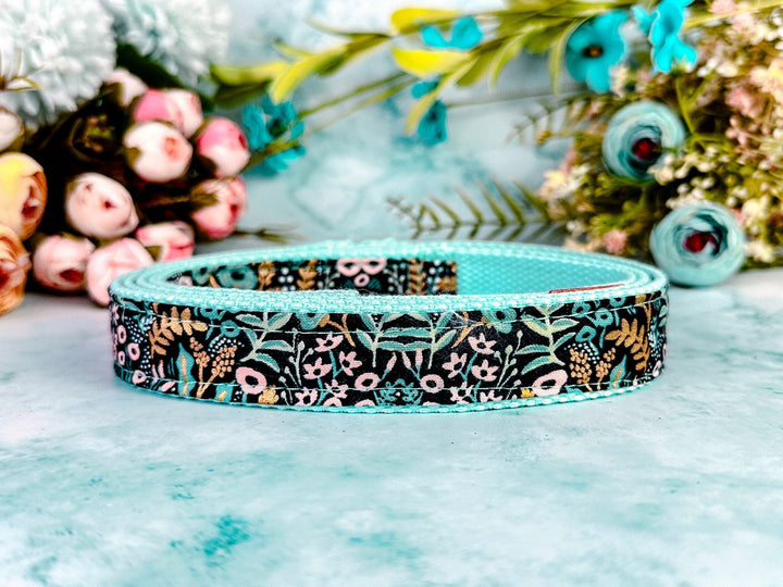 Rifle paper co floral dog collar/ girl flower Collar/ Small medium dog collar/ large Puppy Collar/ female yellow dog collar/ rose collar