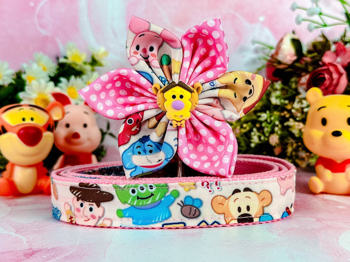 Winnie pooh toy story dog collar with flower