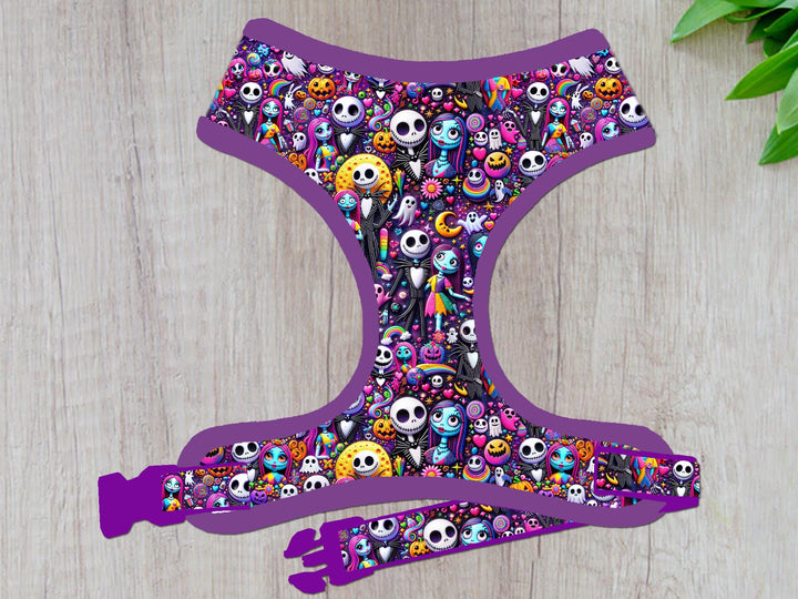 Halloween nightmare dog harness vest/ Jack O Lantern dog harness/ spooky pumpkin ghost dog harness/ girl boy dog harness/ small medium dog