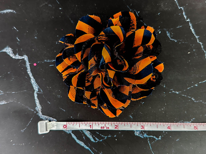 Halloween dog collar flower accessory/ Autumn dog flower/ Fall dog flower/ Halloween dog flower/ Orange black dog flower/ Chiffon dog flower