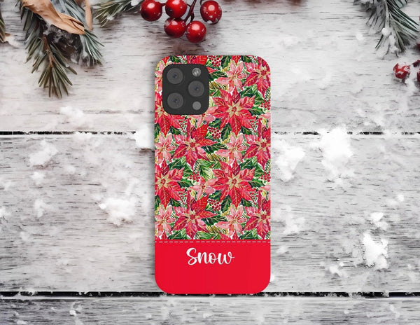 Custom Phone Case - Preppy poinsettia