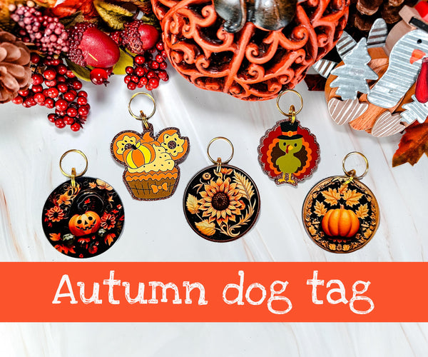 Thanksgiving dog tag/ turkey dog tag for collar accessory