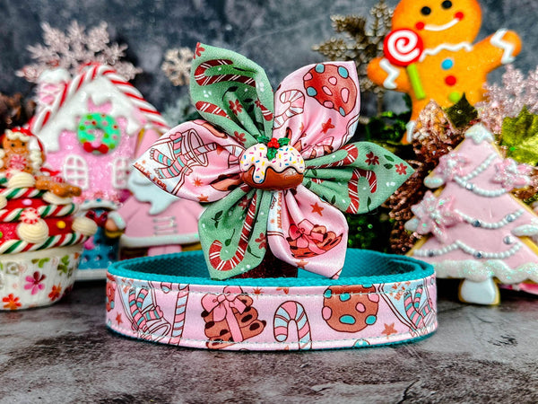 Dog collar with flower - Christmas cookies