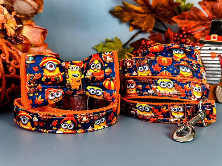 Dog collar with bow tie - Thanksgiving Minions