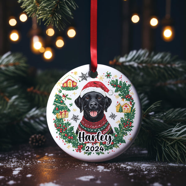 Personalized Christmas Black Labrador Retriever Ornament/ Custom Dog Gift for Holidays/ Unique Pet Keepsake/ Labrador Xmas Tree Decoration