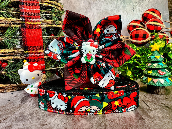 Christmas dog collar with flower - Kawaii Kitty