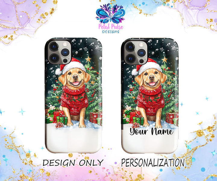 Personalized Christmas labrador retriever dog Iphone case/ custom Christmas gift for dog owner lover/ gift for her him/ Samsung phone cover