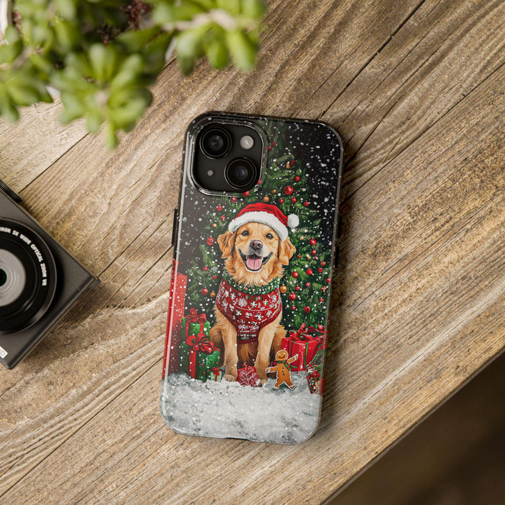 custom Christmas golden retriever dog Iphone case/ personalized gift for dog pet owner lover for her/ winter Samsung tough phone cover case