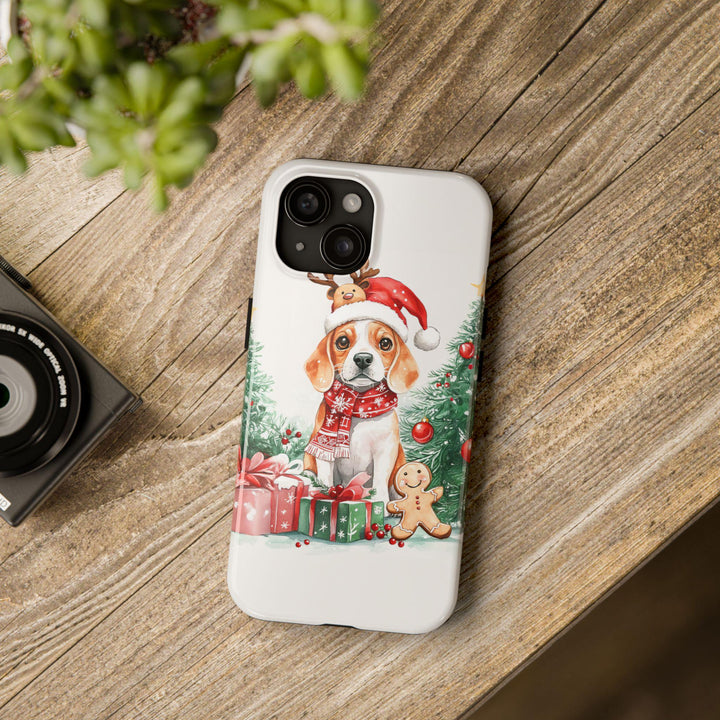 Christmas beagle dog Iphone case/ custom Christmas gift for dog owner lover/ personalized gift/ winter Samsung tough phone cover phone case