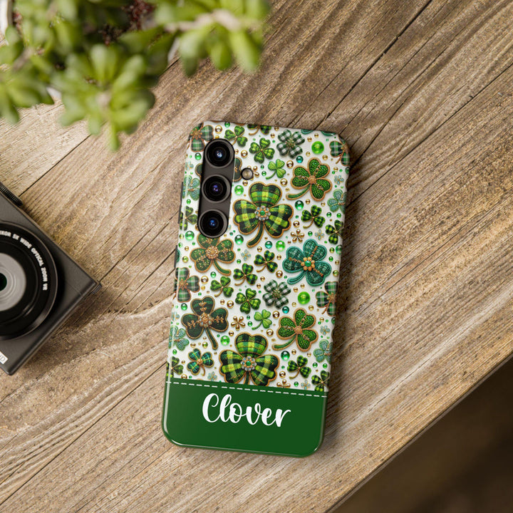 St patrick’s day shamrock plaid iphone case/ st paddy clover phone cover/ st patty tough phone case/ green Personalized Samsung Phone Case