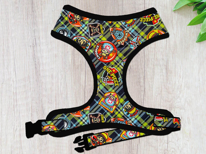 nautical tropical dog harness vest/ Summer boy girl dog harness/ crab anchor harness/ ocean beach harness/ plaid soft fabric harness