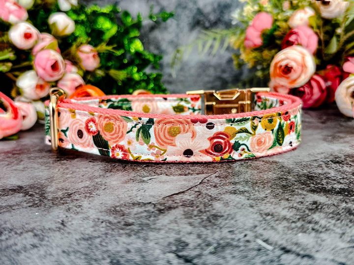 Rifle paper co floral dog collar/ girl flower rosa Ranunculus dog collar/ custom boho summer autumn dog collar/ large small puppy dog collar