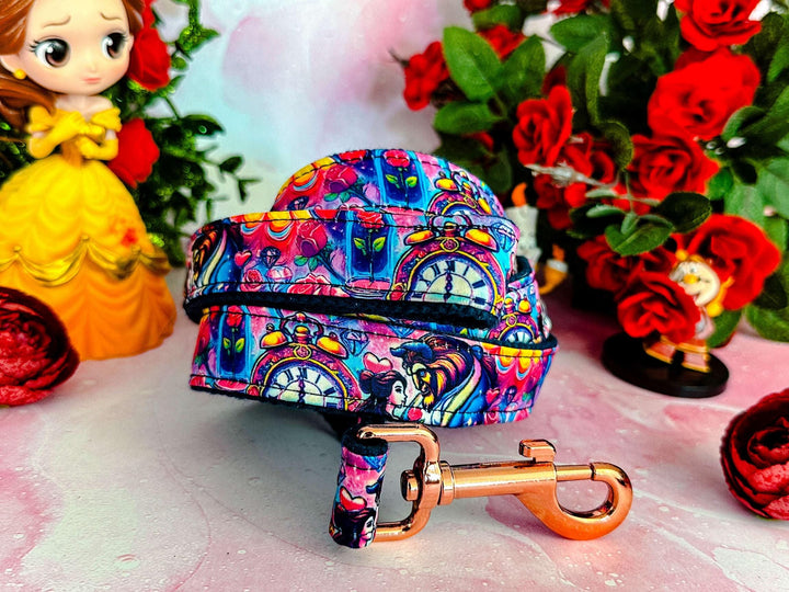 beauty and beast dog collar/ princess belle dog collar/ vintage rose floral girl dog collar/ character cartoon pet collar accessory gift