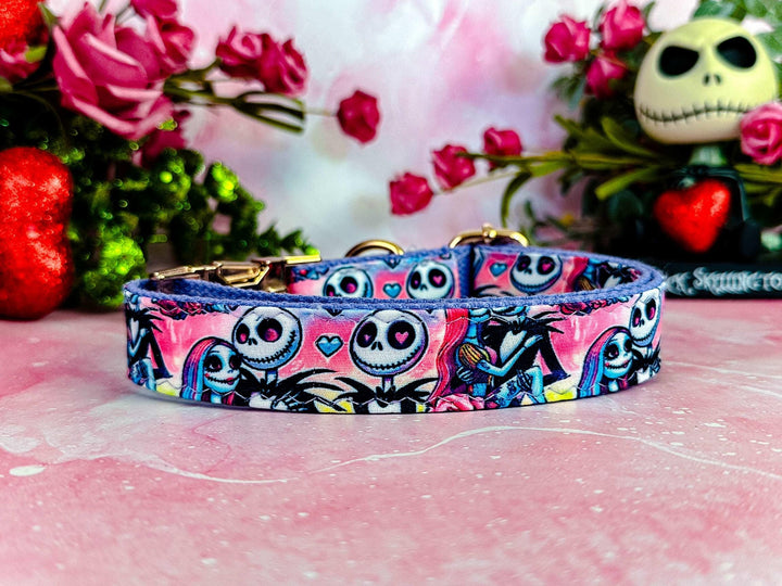 Halloween nightmare dog collar/ jack sally Skelton spooky dog collar/ valentine skull dog collar/ ghost character pet christmas accessory