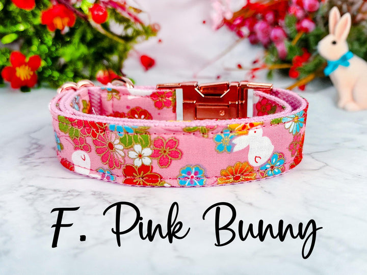 Japanese Kimono floral Dog Collar/ Sakura Cherry Blossom flower Pet Collar/ Traditional Japanese plum Geometric mountain Dog Accessory gift