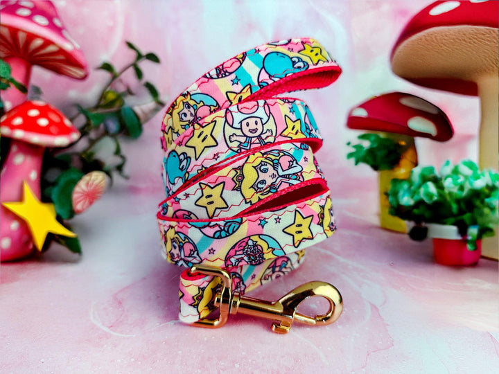 princess peach dog collar/ Super Mario bowser taod dog collar